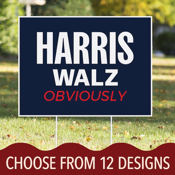 Yard Signs 2024 Harris Etsy
