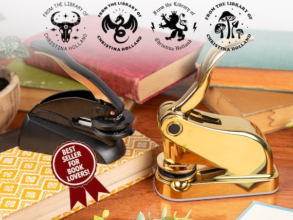 Fantasy Book Embosser | Custom Library Book Stamp | Personalized Gift for Book Lovers | Booktok Inspired Designs