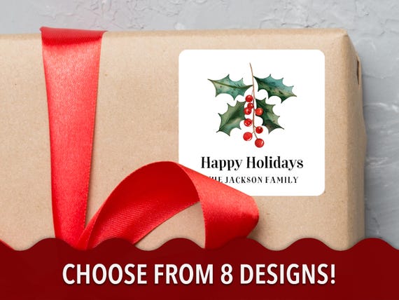 Personalized Christmas Gift Tags | Holiday Stickers for Gifts | Custom Christmas Gift Labels