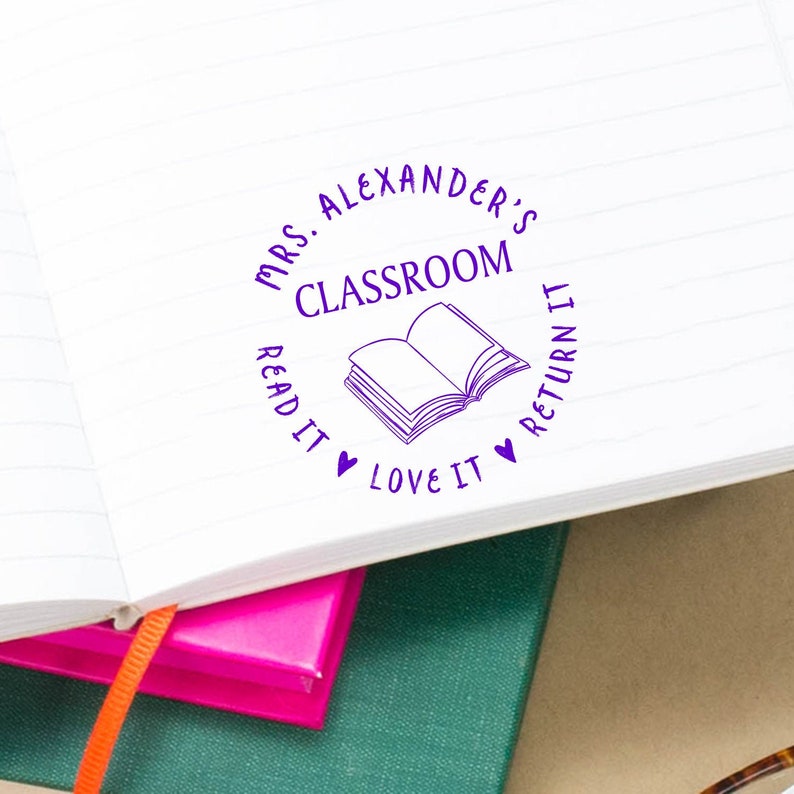 Teacher Stamp for Library Books Personalized with Your Name image 1