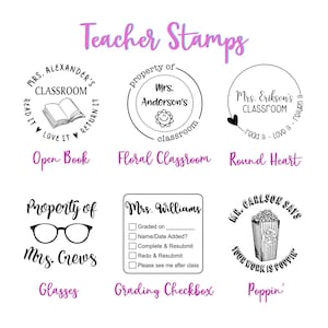 Personalized Classroom Teacher Stamp Self Inking Custom Stamps for Teachers Multiple Designs Gift For Teacher image 3