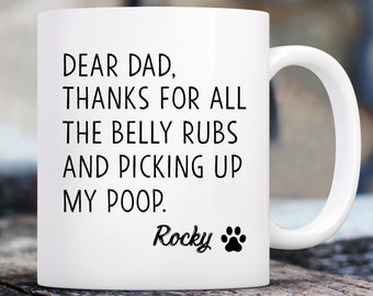 Dear Dog Dad Double Sided Mug | Custom 11 Oz. Dog Lover Coffee Mug