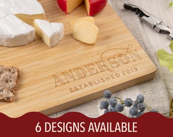 Custom Family Name Cutting Board | Family Name Cutting Board | Bamboo, Walnut or Maple