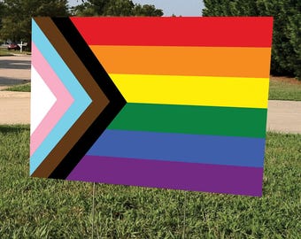 LGBTQ+ Pride Flag Yard Sign - Pride Support Outdoor Lawn Sign