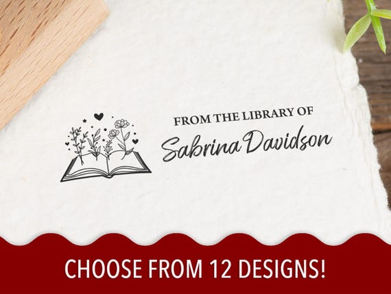 Personalized Book Stamp | Custom Library Book Stamp | Book Lover Gift | From The Library Of Stamp