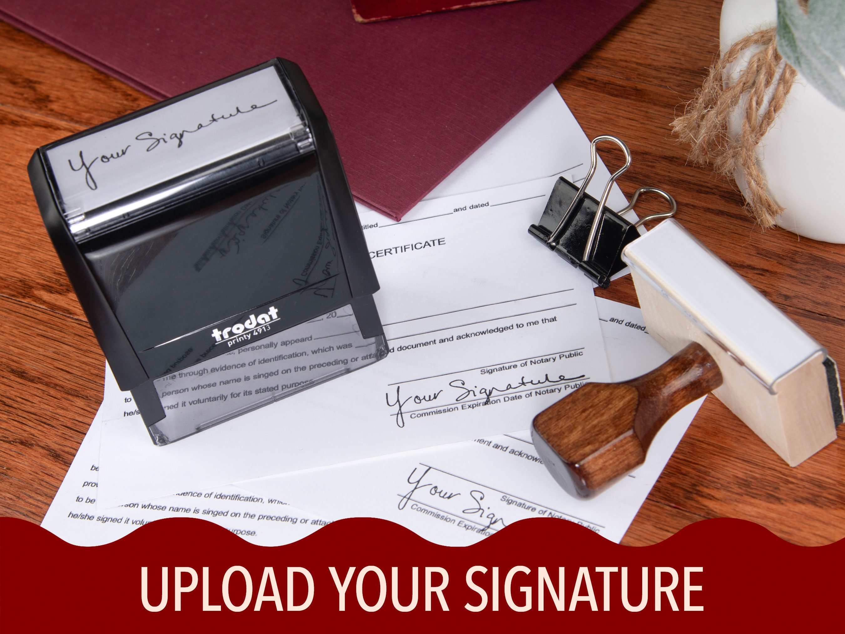 Custom Name Signature Stamp Self inking 30x10mm One line. Ready
