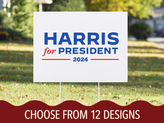 Democrat Political Yard Sign, Kamala Harris Yard Signs, Presidential Candidate 2024 Election, 12 Designs Available