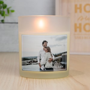 Custom Candle with Your Uploaded Photo, Custom Photo Gifts, Anniversary Gift, 100% Soy Candle, Relationship Gifts, Anniversary Gift for Him