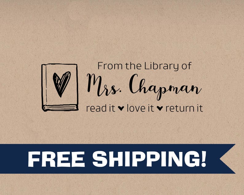 Customized Librarian Stamp, From the Library of Script Stamps, Self-Inking Classroom Stamper, Teacher Stamps, Personalized Rubber Stamp image 5