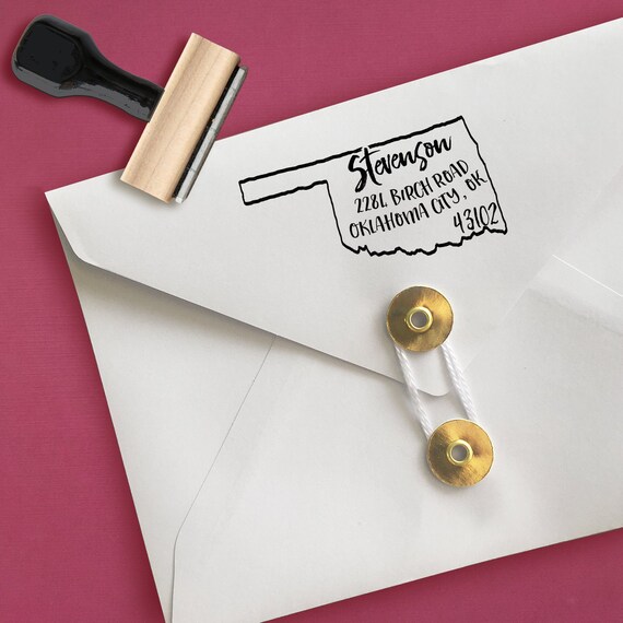 Oklahoma Stamp Custom OKlahoma Address Stamps State Stamps Etsy