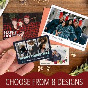 Aimant de réfrigérateur personnalisé pour les Fêtes | Cadeaux personnalisés pour Noël | Magnets photo personnalisés pour réfrigérateur | Aimant photo premium | Cartes de vœux pour la famille