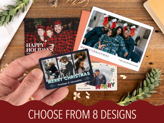 Custom Holiday Fridge Magnet | Personalized Gifts for Christmas | Custom Photo Fridge Magnets | Premium Photo Magnet | Family Holiday Cards