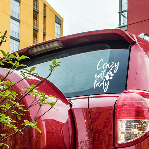 Crazy Cat Lady Car Window Decal - Choose Your Color - Gifts for Cat Moms
