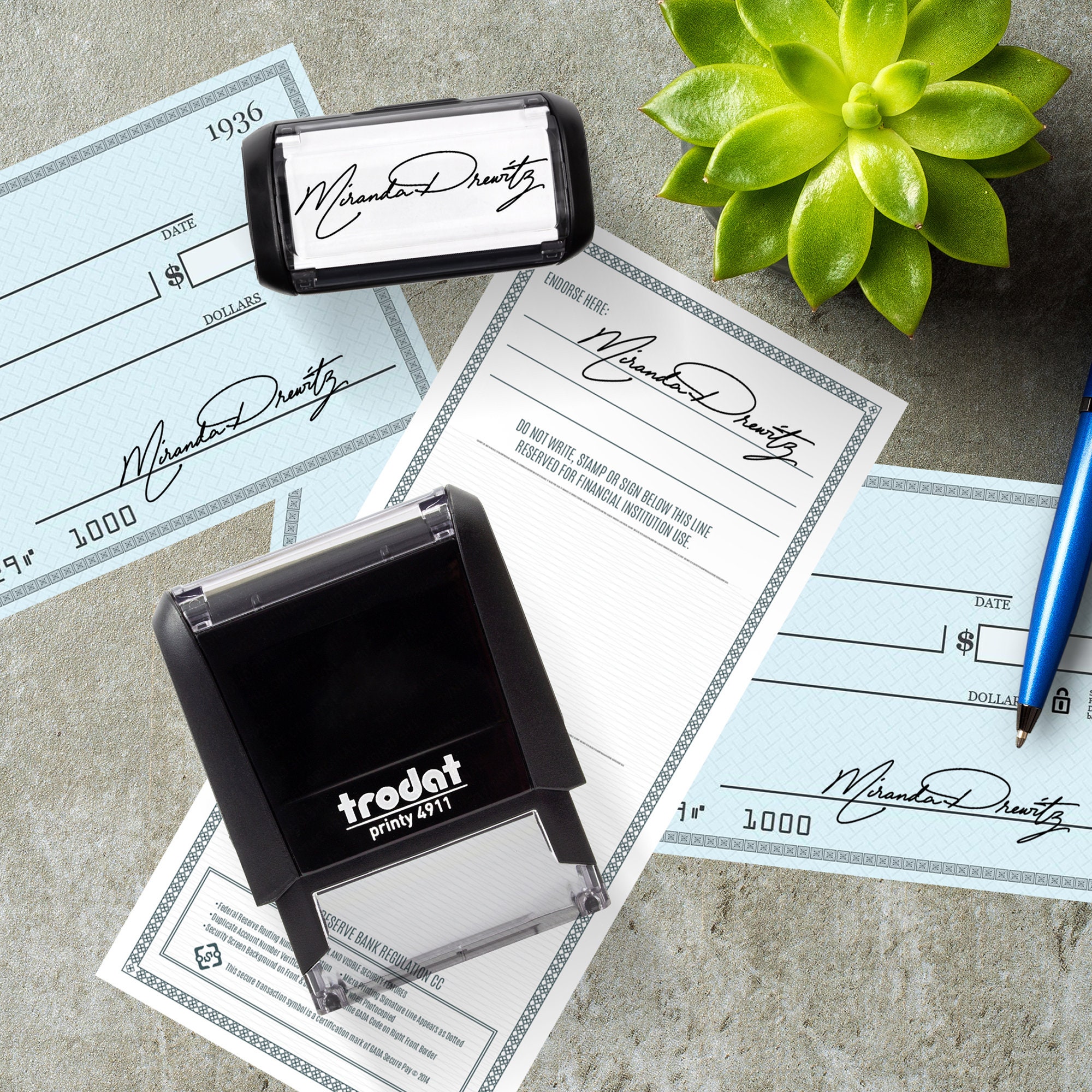 Personalized Signature Stamp with Printed Name - 904 Custom