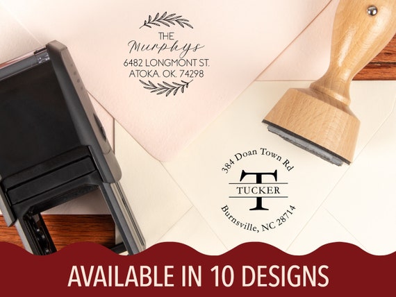 Custom Round Address Stamp | Personalized  Rubber Address Stamp | Return Address Wedding Stamp