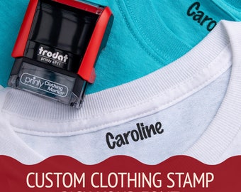 Custom Clothing Stamp | Personalized Fabric Stamp | Self Inking Stamp for Clothing, Camp, School Uniforms