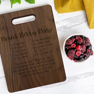 Custom Typed Recipe Bamboo Cutting Board, Submit Your Recipe, Gift for Mom
