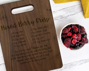 Custom Typed Recipe Bamboo Cutting Board, Submit Your Recipe, Gift for Mom