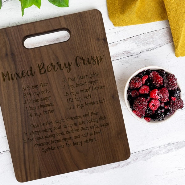 Custom Typed Recipe Bamboo Cutting Board, Submit Your Recipe, Gift for Mom