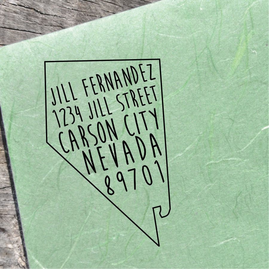 Nevada Address Stamp Custom Nevada Address Stamp State Etsy