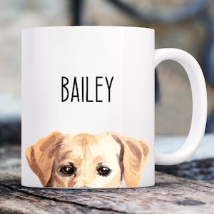 Peeking Labrador Mug with Custom Name | Personalized Coffee Cup 11 oz.