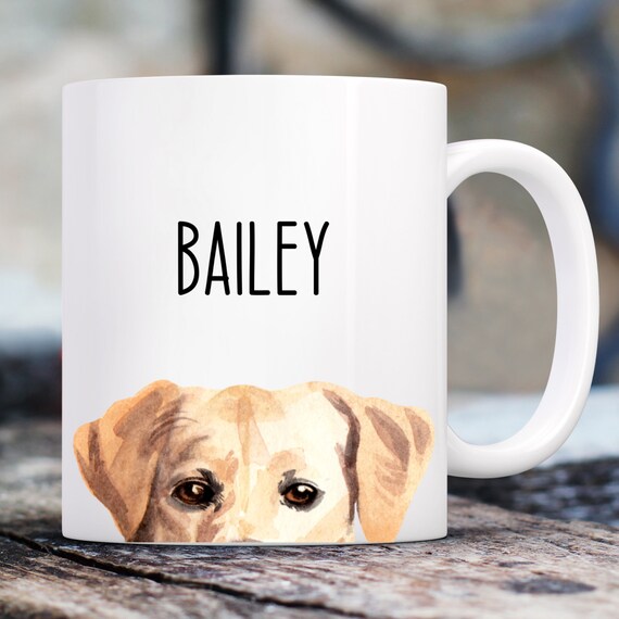 Peeking Labrador Mug with Custom Name | Personalized Coffee Cup 11 oz.