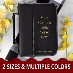 Custom Leatherette Bible Cover, Personalized Bible Case, Engraved Bible Verse, Religious Gifts for Men and Women, Christian Gift, Book Cover