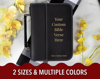 Custom Leatherette Bible Cover, Personalized Bible Case, Engraved Bible Verse, Religious Gifts for Men and Women, Christian Gift, Book Cover