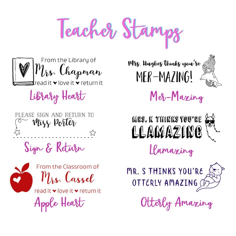 Personalized Classroom Teacher Stamp Self Inking Custom Stamps for Teachers Multiple Designs Gift For Teacher image 2