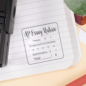 Tampon de rubrique d'essai AP | Tampon de notation auto-encreur pour enseignants | Préparation à l'examen AP | Outil de rétroaction en classe | Notation rapide et facile d'une dissertation