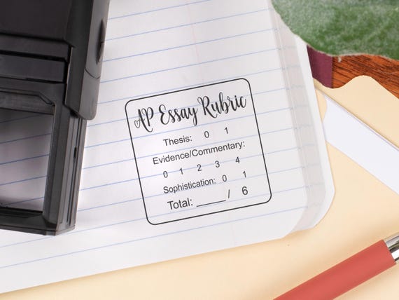 AP Essay Rubric Stamp | Self Inking Teacher Grading Stamp | AP Exam Prep | Classroom Feedback Tool | Fast & Easy Essay Grading