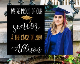 Senior 2024 Graduation Yard Sign, Custom Sign for Graduation Party, Class of 2024, Outdoor Sign for Graduation, High School and College Grad