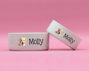 Custom Dog Bowl | Personalized Ceramic Pet Bowl | Many Dog Breeds To Choose From