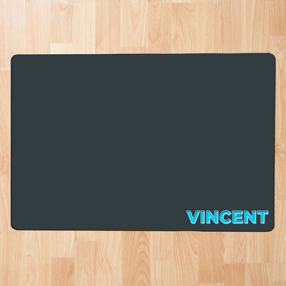 Slate Minimalist Personalized Pet Mat | Pet Bowl Mats, Dog Lover Gift, Cat Lover Gift, Pet Gift, Pet Placemat, Water Bowl Mat, Food Bowl Rug
