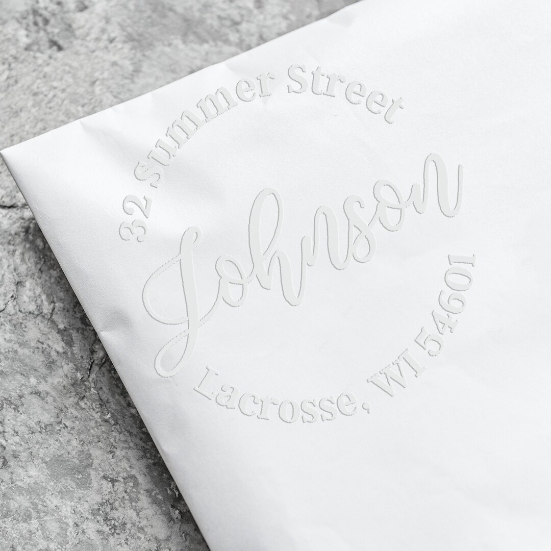 Embosser Script Personalized Return Address Embosser With Script Font - Etsy