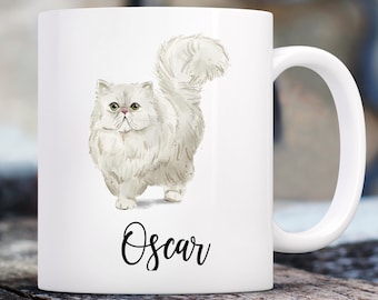 Persian Cat Watercolor Double Sided Mug | Custom 11 Oz. Coffee Mug