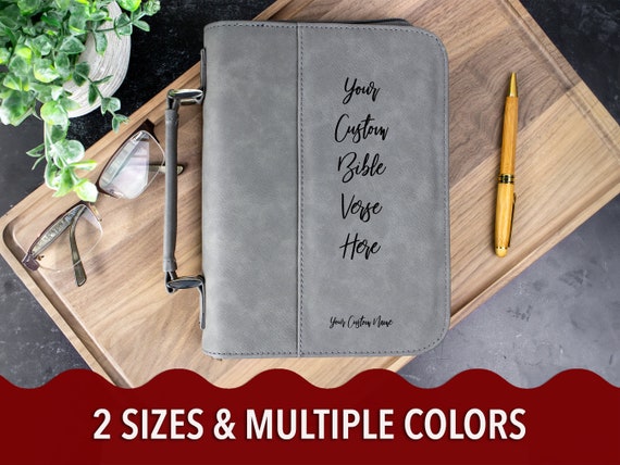 Custom Engraved Bible Cover, Cursive Font Personalized Bible Cover, Leatherette Bible Case for Religious Gifts, Christian Gifts, Book Cover