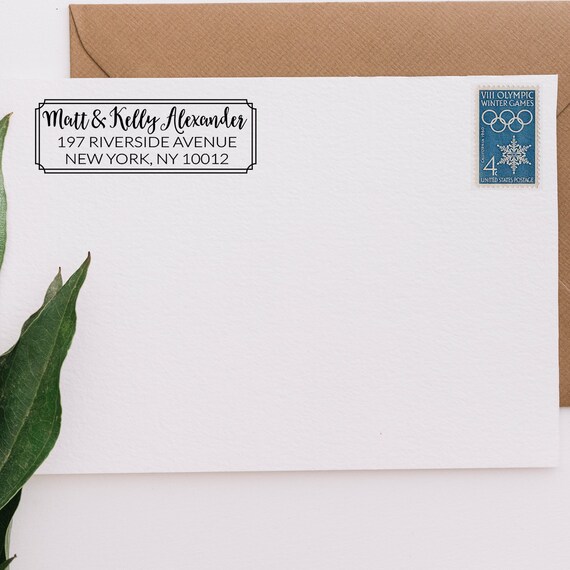 Classic Frame Border Return Address Stamp, Self-Inking Return Address Stamps, Housewarming Gift Stamp