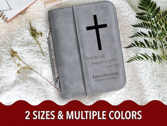 Custom Bible Verse Text Leather Bible Case Custom Bible Verse Text Leather Bible Case