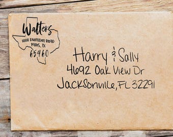Custom Texas Address Stamp | Personalized Texas Return Address Stamp | State Stamps