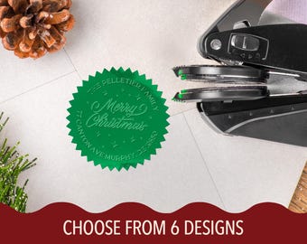 Holiday Address Embosser, Festive Embosser For Holiday Card, Personalized Return Address Embosser, Custom Christmas Embosser, Envelope Stamp
