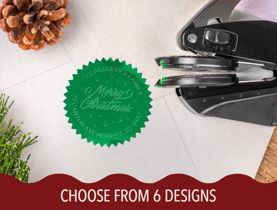 Holiday Address Embosser, Festive Embosser For Holiday Card, Personalized Return Address Embosser, Custom Christmas Embosser, Envelope Stamp