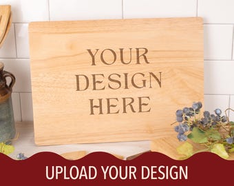 Upload Your Design Cutting Board, Custom Image Cutting Board, Personalized Charcuterie Board, Engraved Wood Cutting Block, Custom Logo Board