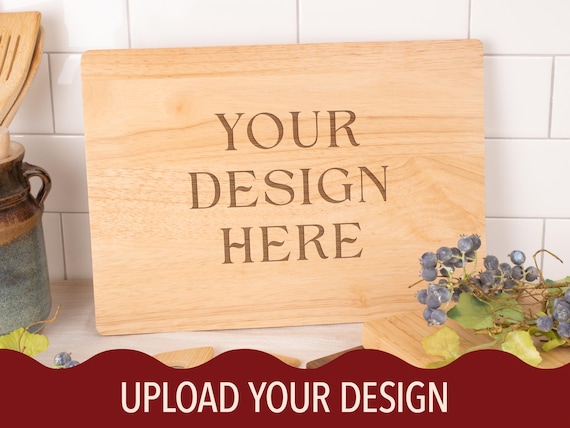 Upload Your Design Cutting Board, Custom Image Cutting Board, Personalized Charcuterie Board, Engraved Wood Cutting Block, Custom Logo Board