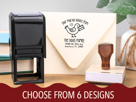 Custom Mailing Address Stamp, Cute Personalized Return Address Stamp, Snail Mail Rubber Stamp, Fun Outgoing Mail Home Address Stamp