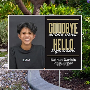 Middle School Graduation Yard Sign, Graduation Party Decor, Personalized Sign for Lawn, 2025 Custom Yard Sign, Outdoor Signs for Graduation