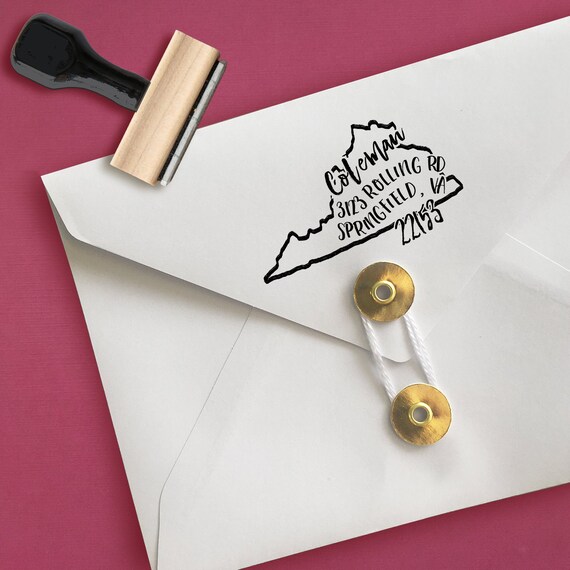 Virginia Stamp Custom Virginia Address Stamp Custom Virginia Etsy