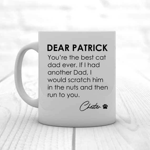 Best Cat Dad Ever Personalized Mug | Custom Coffee Mug for Cat Lovers