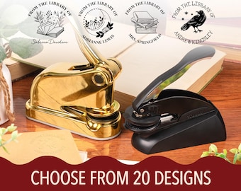 Best Rated Custom Book Embosser | Personalized Library Book Stamp | Gift for Book Lovers