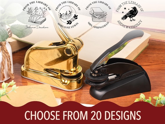 Best Rated Custom Book Embosser | Personalized Library Book Stamp | Gift for Book Lovers